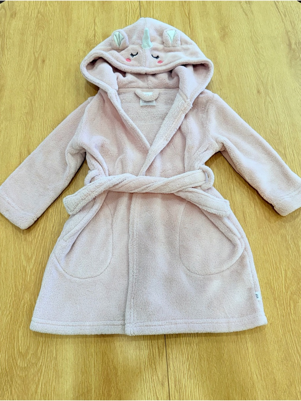 GAP Light Pink Unicorn Hooded Kids Robe